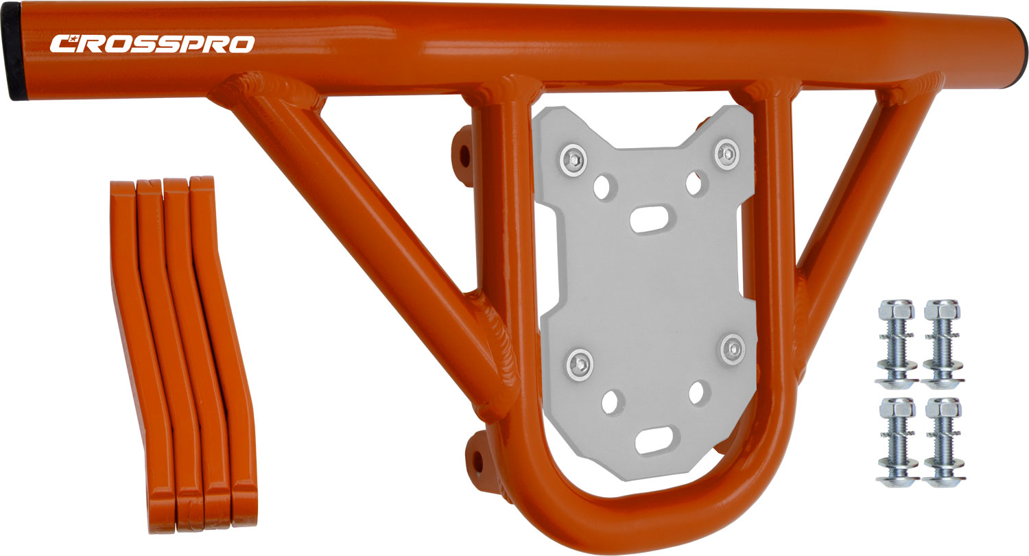 Crosspro - Front Bumper Hat For Yamaha YFZ 450R-Orange Tube / White Plate
