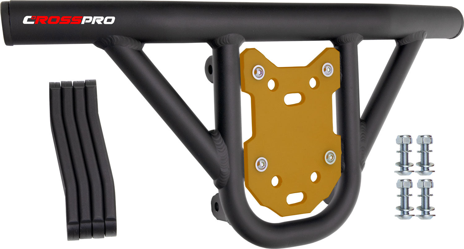 Crosspro - Front Bumper Hat For Suzuki LT-R 450-Textured Black Tube / Yellow Plate