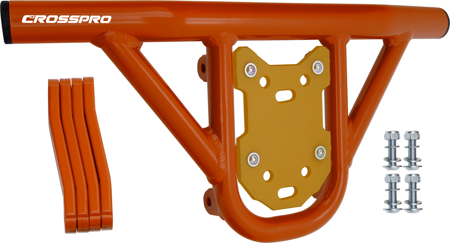 Crosspro - Front Bumper Hat For Polaris Outlaw 525-Orange Tube / Yellow Plate