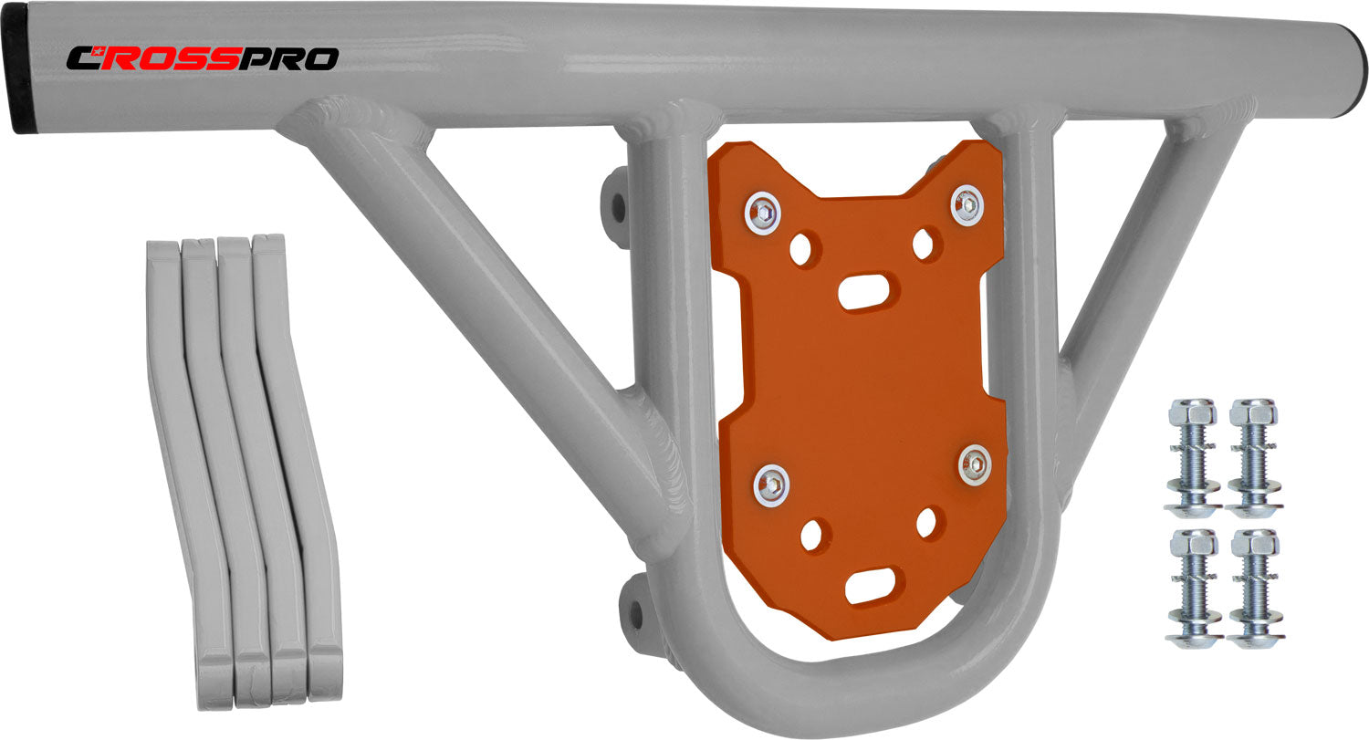 Crosspro - Front Bumper Hat For Adly Herkules 500 S-White Tube / Orange Plate