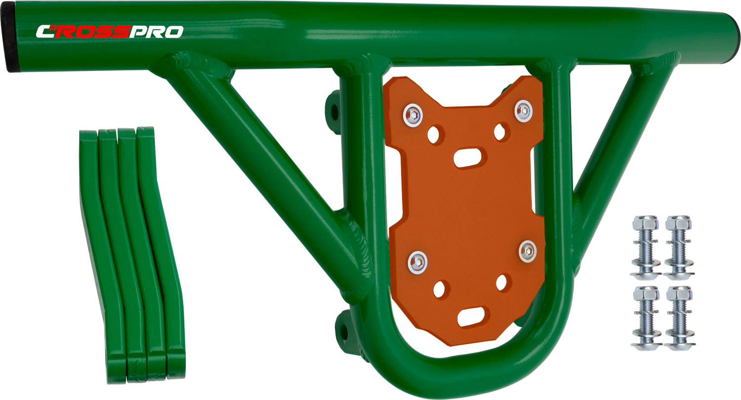 Crosspro - Front Bumper Hat For Yamaha YFM 250 Raptor-Green Tube / Orange Plate