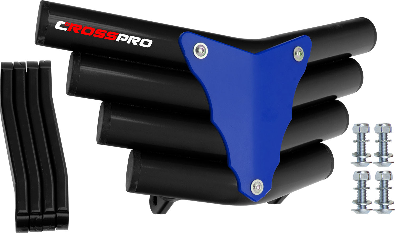 Crosspro - Front Bumper Corot For Yamaha YFM 350 Raptor-Black Tube / Blue Plate