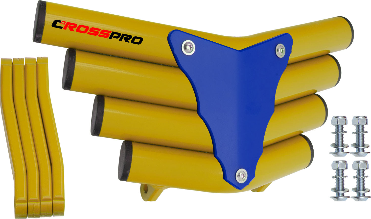 Crosspro - Front Bumper Corot For Yamaha YFM 660 Raptor-Yellow Tube / Blue Plate