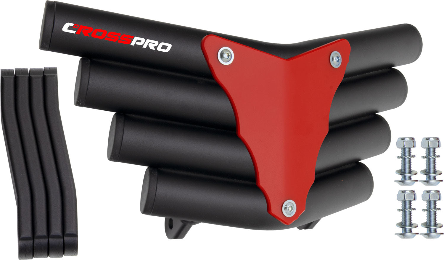 Crosspro - Front Bumper Corot For Yamaha YFZ 450R-Textured Black Tube / Red Plate