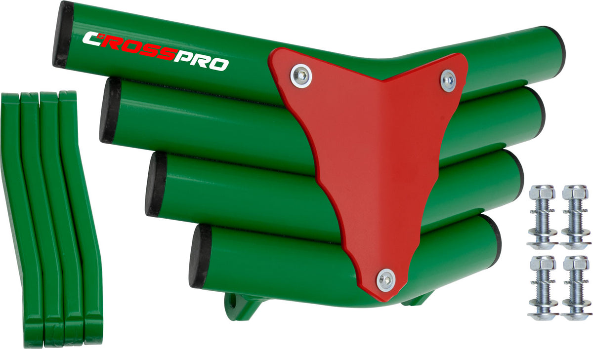 Crosspro - Front Bumper Corot For Kawasaki KFX 450R-Green Tube / Red Plate