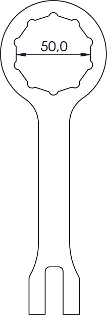 Crosspro - Fork Tool 50mm - Decagonal For Beta RR 2T 250, RR 2T 300-Black