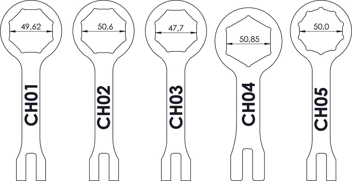 Crosspro - Fork Tool 50mm - Decagonal For Beta RR 2T 250, RR 2T 300-Black