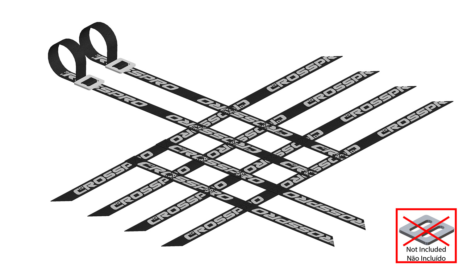 Crosspro - Nerf-Bar Belts (Kit) Black 4x2x4 (B) 2CP141424B0004 5608345222320