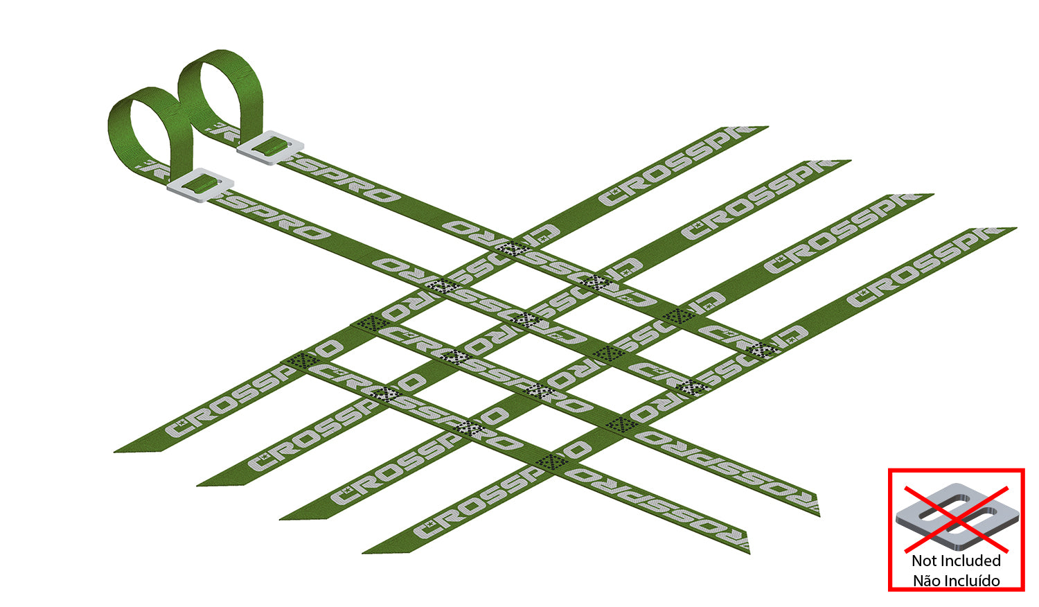 Crosspro - Nerf-Bar Belts (Kit) Green 4x2x4 (B) 2CP141424B0009 5608345222351