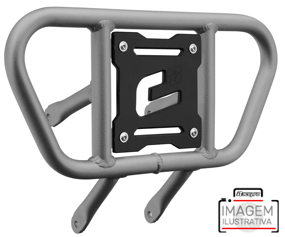 Crosspro - Front Bumper CR01 For Kawasaki KFX 450R-Ice Polish Tube / Black Plate