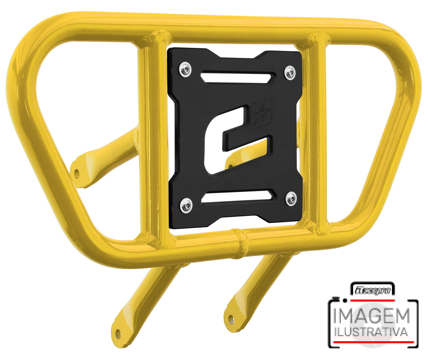 Crosspro - Front Bumper CR01 For Yamaha YFM 660 Raptor-Yellow Tube / Black Plate