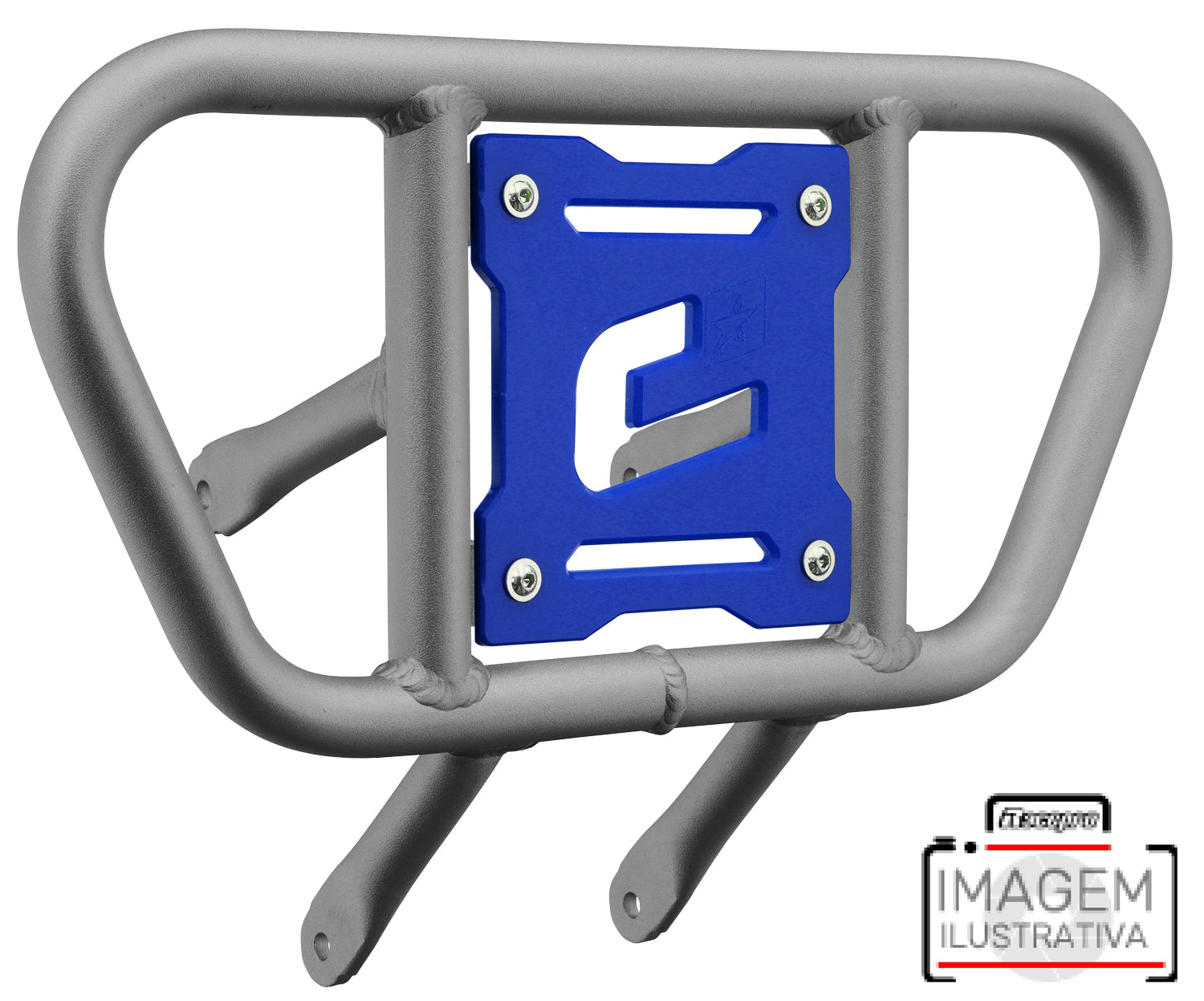 Crosspro - Front Bumper CR01 For Kawasaki KFX 450R-Ice Polish Tube / Blue Plate