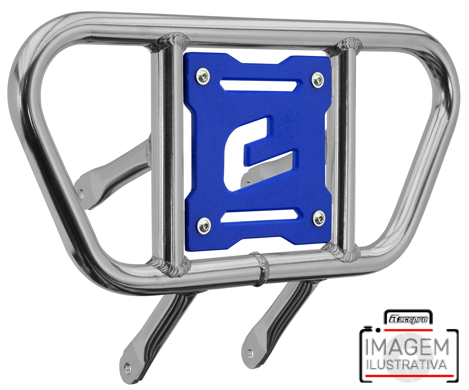 Crosspro - Front Bumper CR01 For Can Am (BRP) DS 450-Polish Tubo / Blue Plate