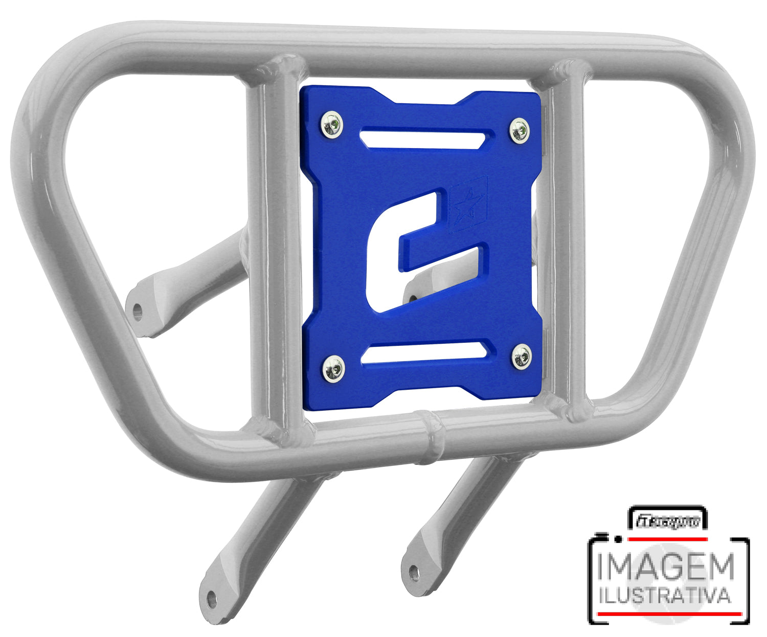 Crosspro - Front Bumper CR01 For Yamaha YFM 660 Raptor-White Tube / Blue Plate