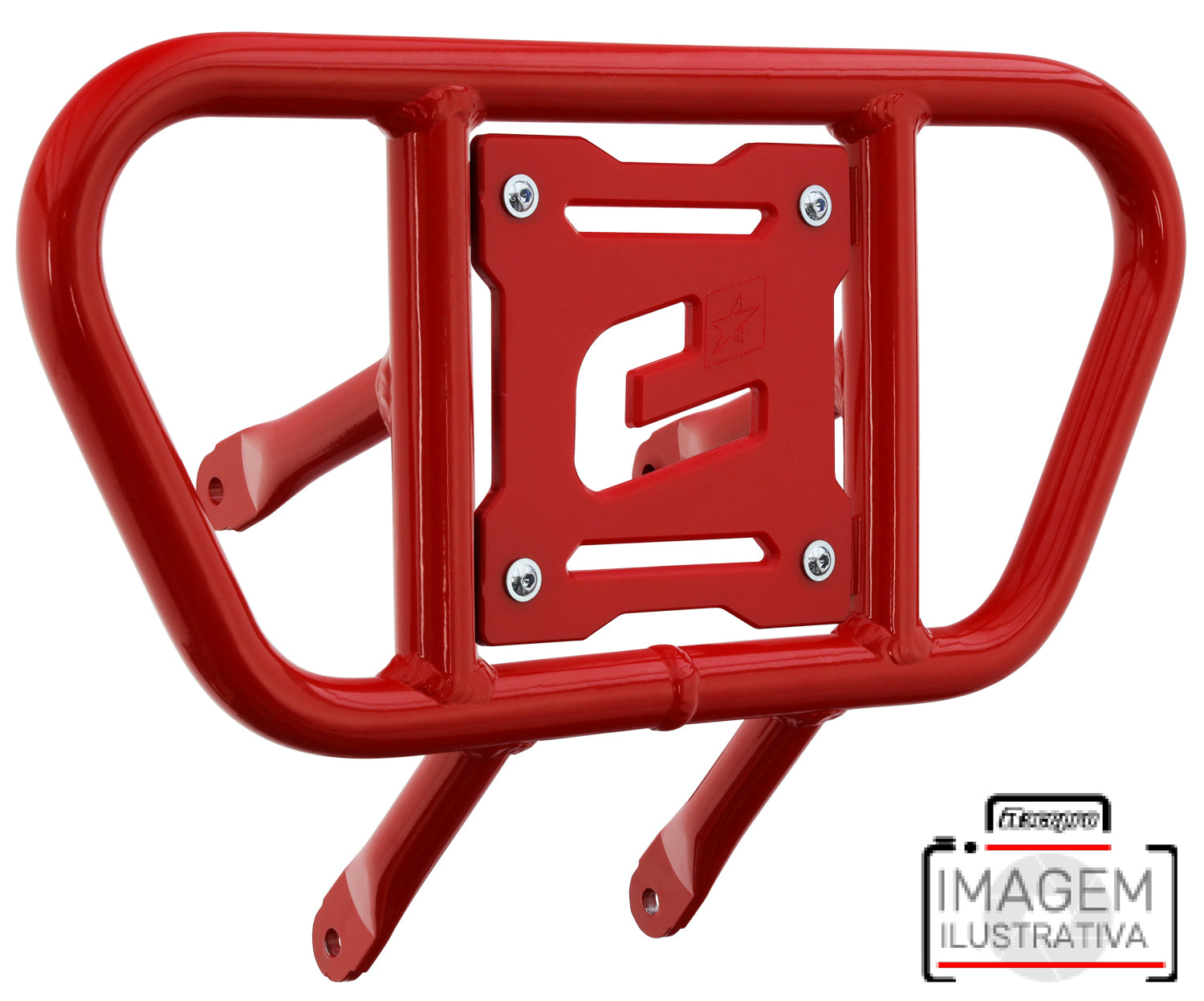 Crosspro - Front Bumper CR01 For Yamaha YFM 660 Raptor-Red Tube / Red Plate