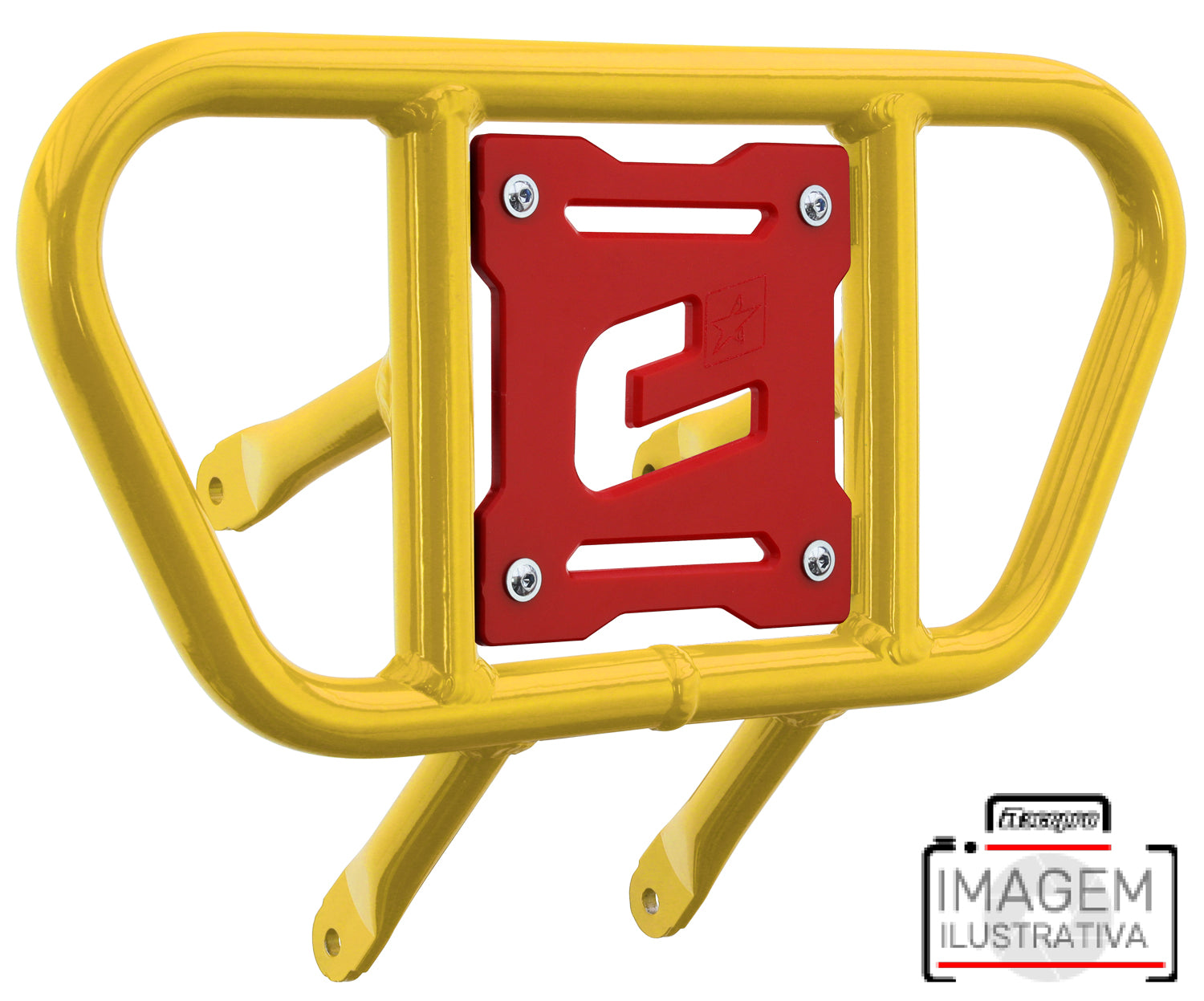 Crosspro - Front Bumper CR01 For Yamaha YFZ 450-Yellow Tube / Red Plate