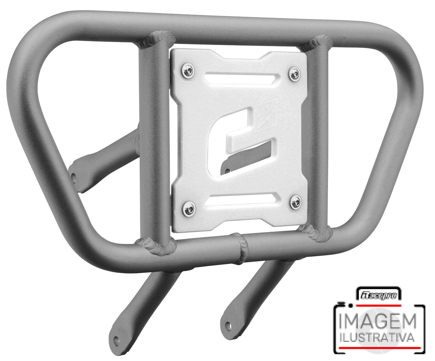 Crosspro - Front Bumper CR01 For Yamaha YFM 660 Raptor-Ice Polish Tube / White Plate