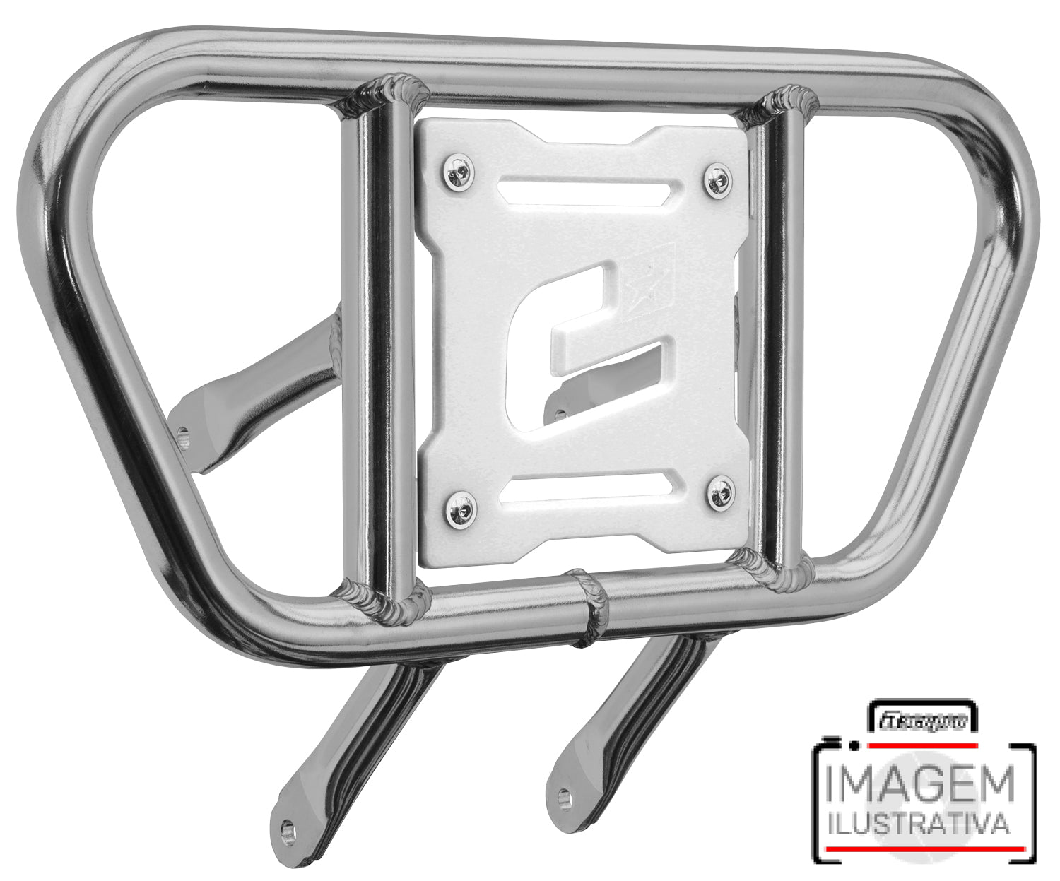 Crosspro - Front Bumper CR01 For Yamaha YFZ 450R-Polish Tubo / White Plate