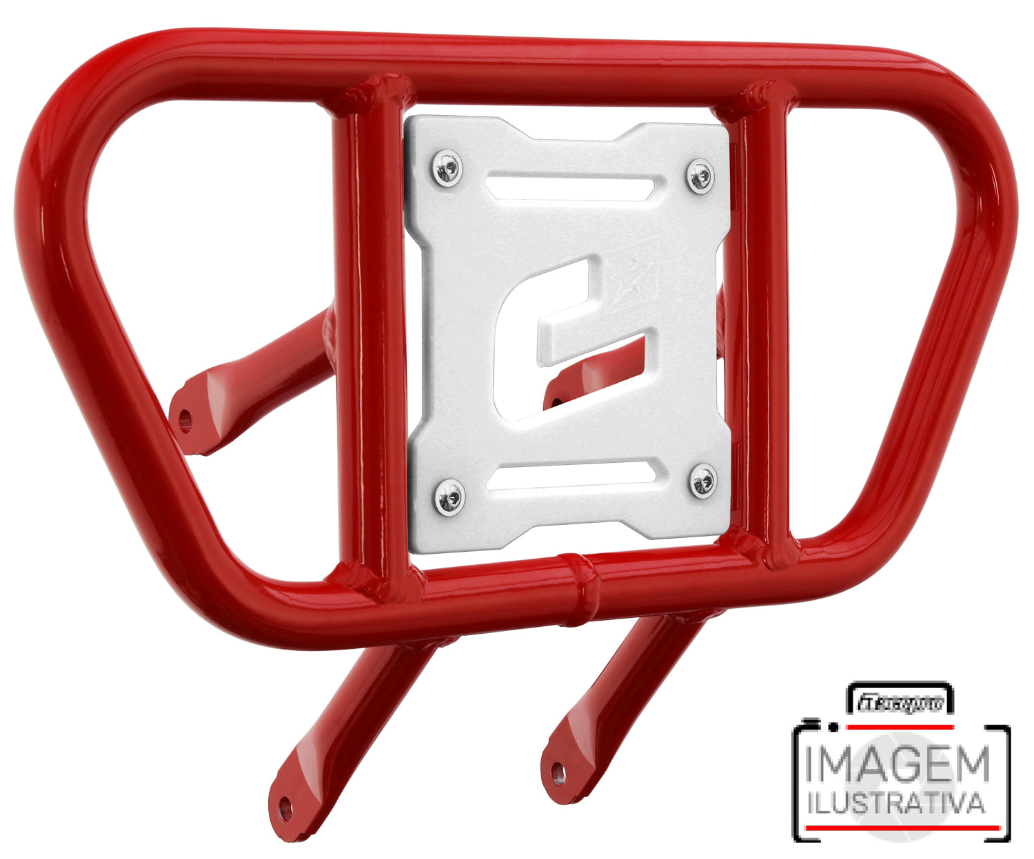 Crosspro - Front Bumper CR01 For Yamaha YFZ 450-Red Tube / White Plate