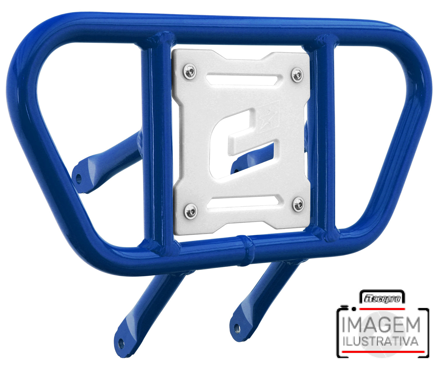 Crosspro - Front Bumper CR01 For Kawasaki KFX 450R-Blue Tube / White Plate
