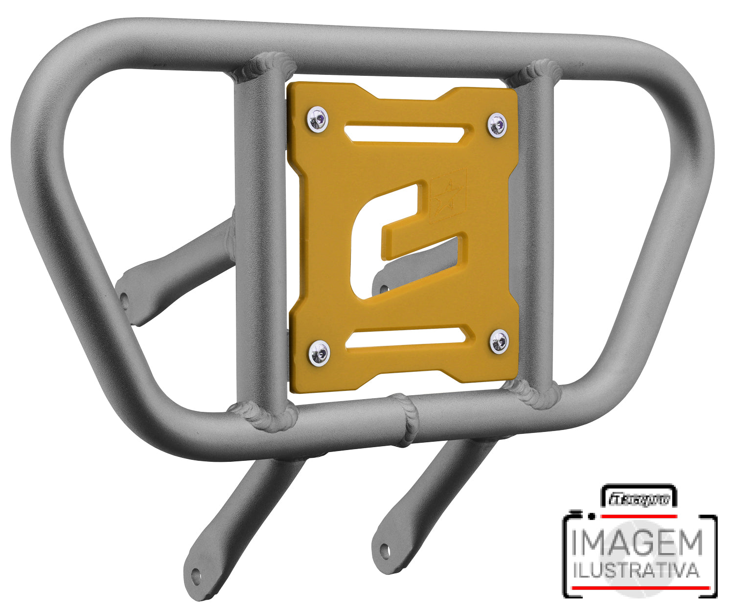 Crosspro - Front Bumper CR01 For Yamaha YFM 660 Raptor-Ice Polish Tube / Yellow Plate