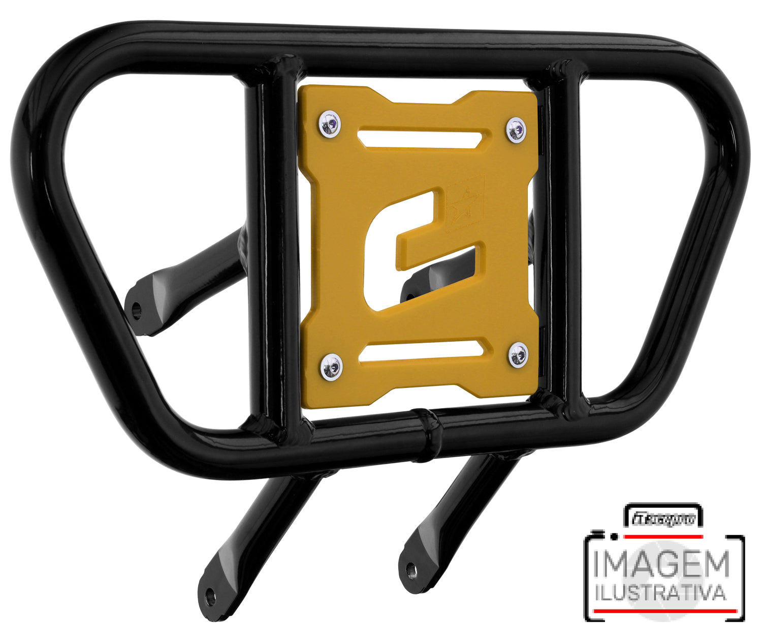 Crosspro - Front Bumper CR01 For Kawasaki KFX 450R-Black Tube / Yellow Plate