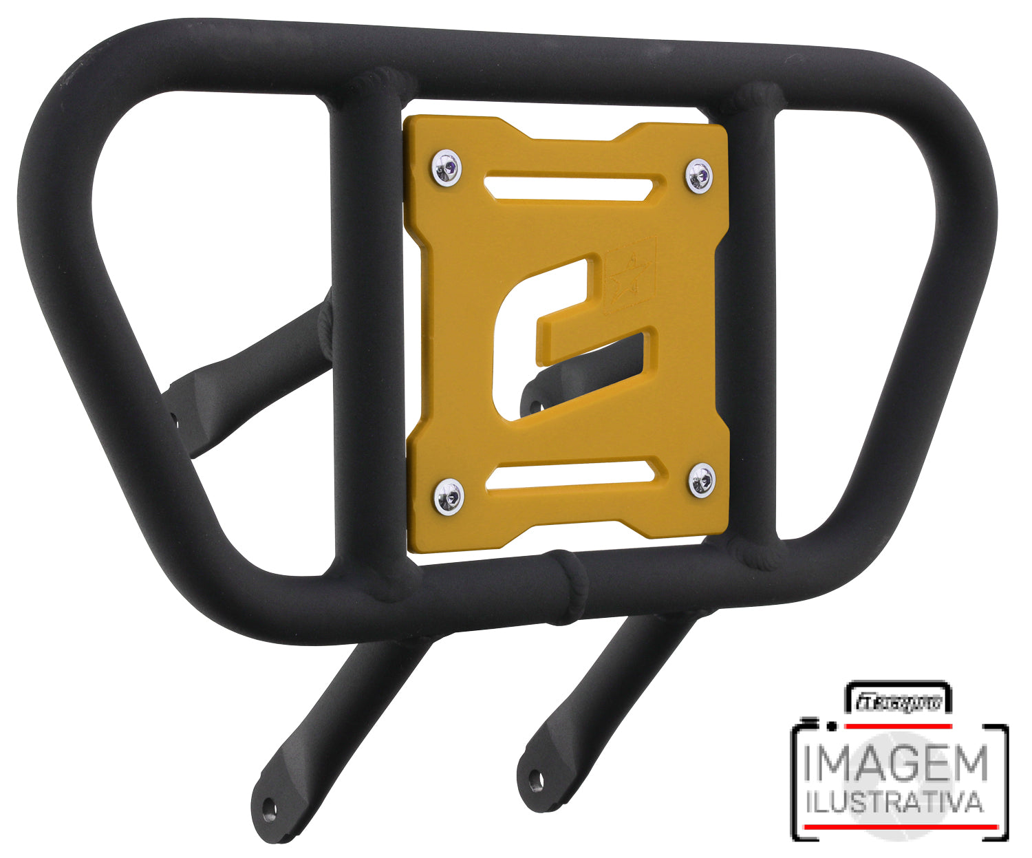 Crosspro - Front Bumper CR01 For Yamaha YFZ 450R-Textured Black Tube / Yellow Plate
