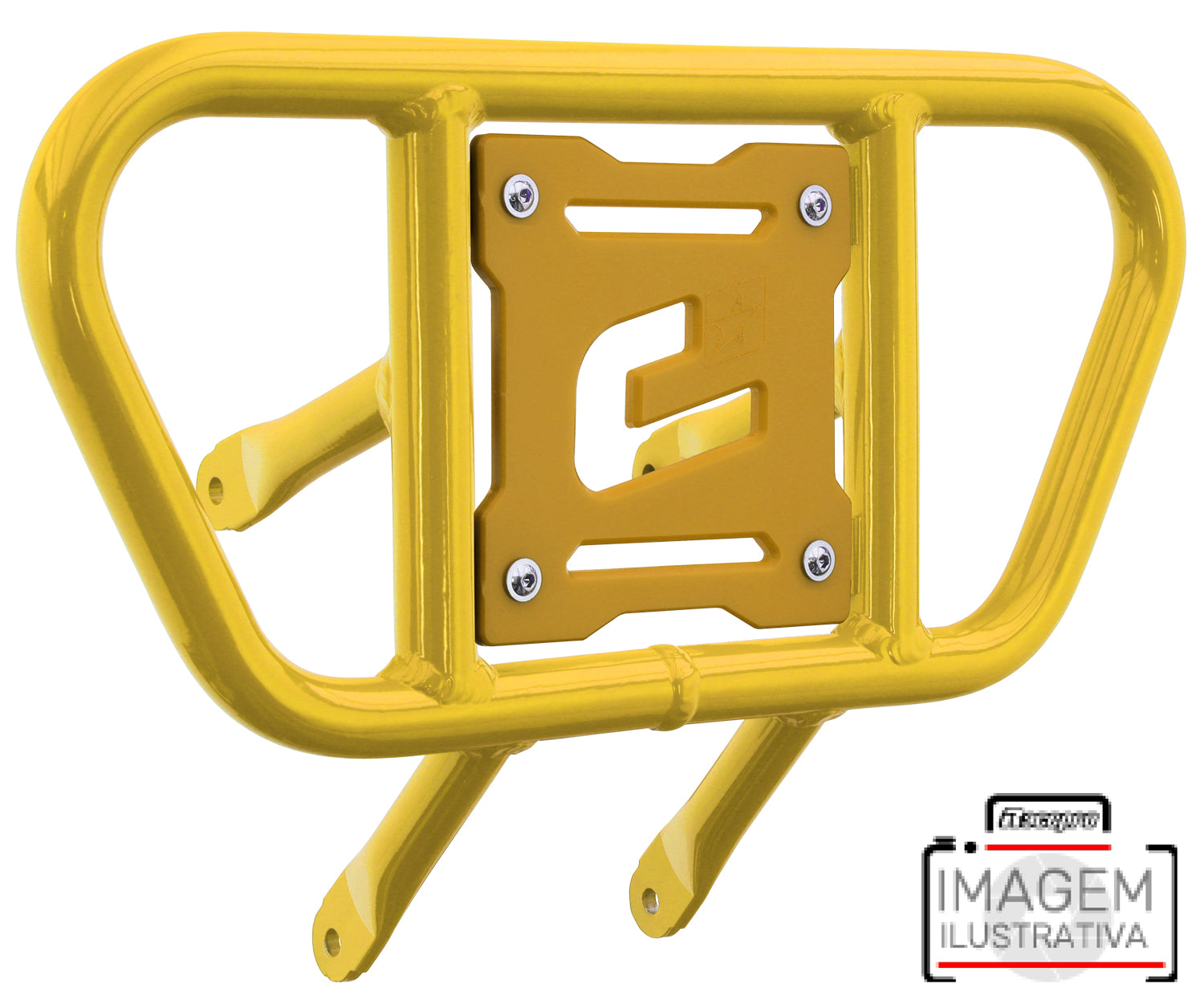 Crosspro - Front Bumper CR01 For Kawasaki KFX 450R-Yellow Tube / Yellow Plate