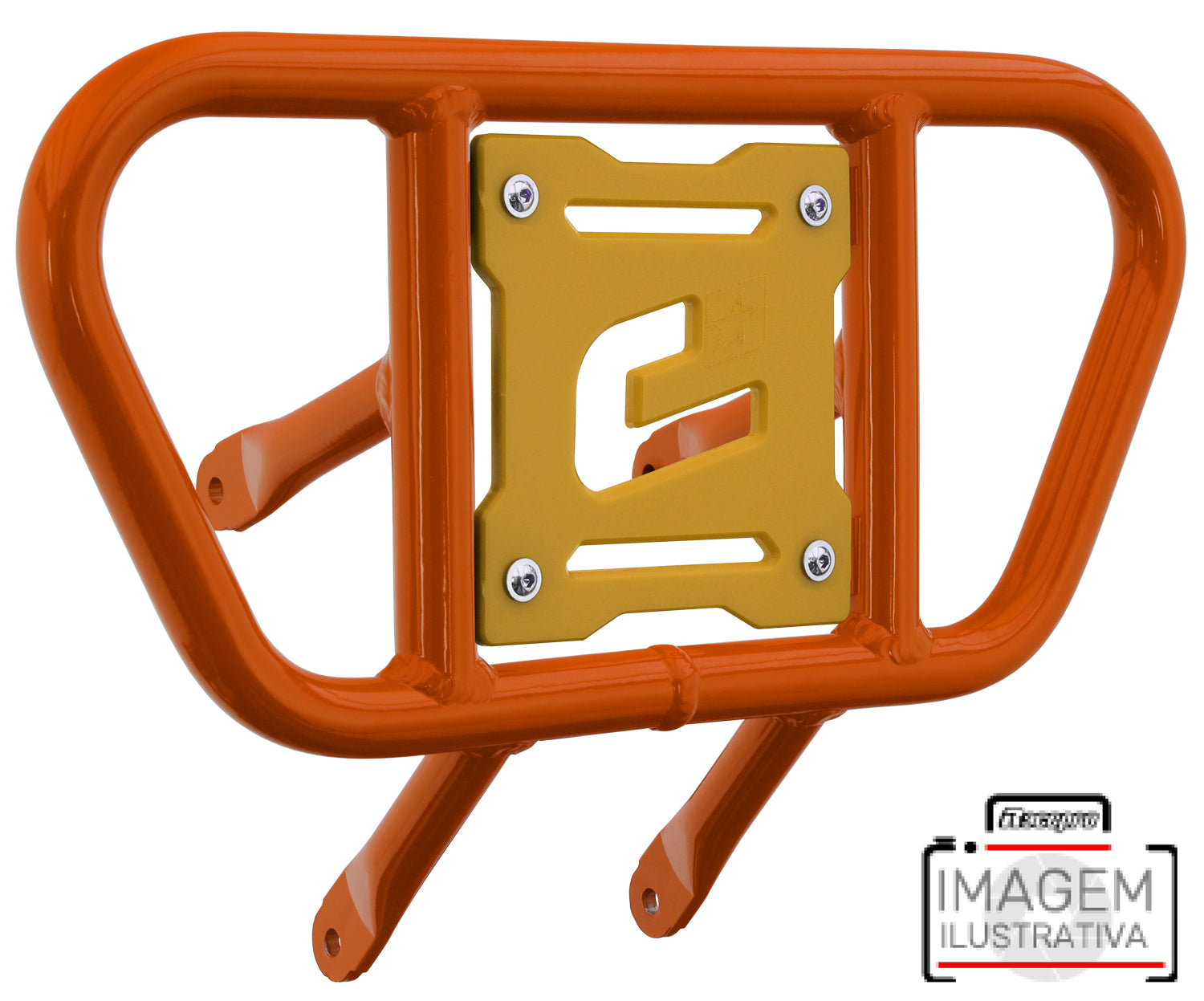 Crosspro - Front Bumper CR01 For Can Am (BRP) DS 450-Orange Tube / Yellow Plate