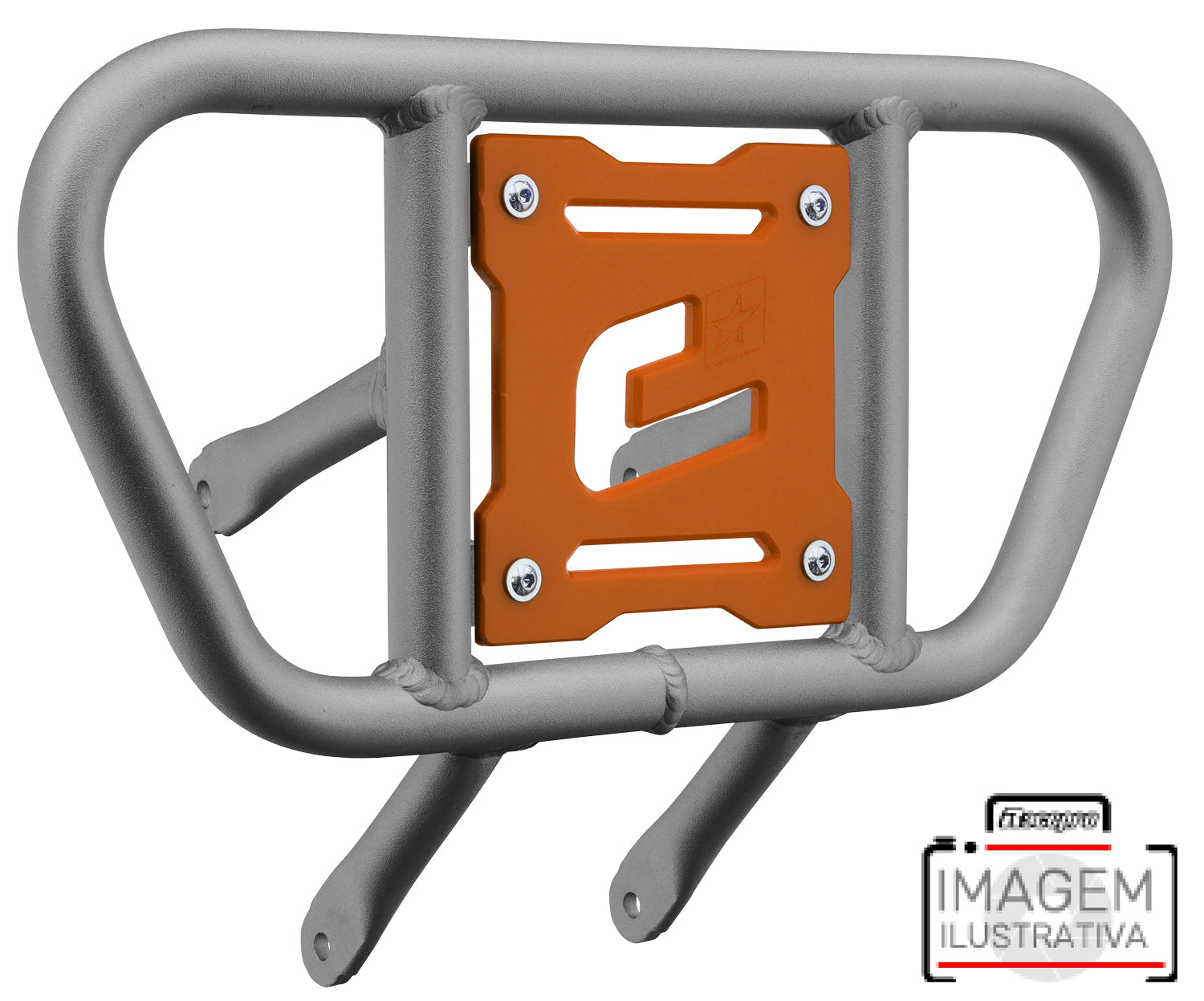 Crosspro - Front Bumper CR01 For Yamaha YFM 660 Raptor-Ice Polish Tube / Orange Plate
