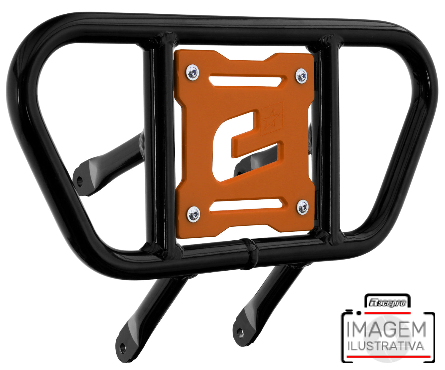 Crosspro - Front Bumper CR01 For Can Am (BRP) DS 450-Black Tube / Orange Plate