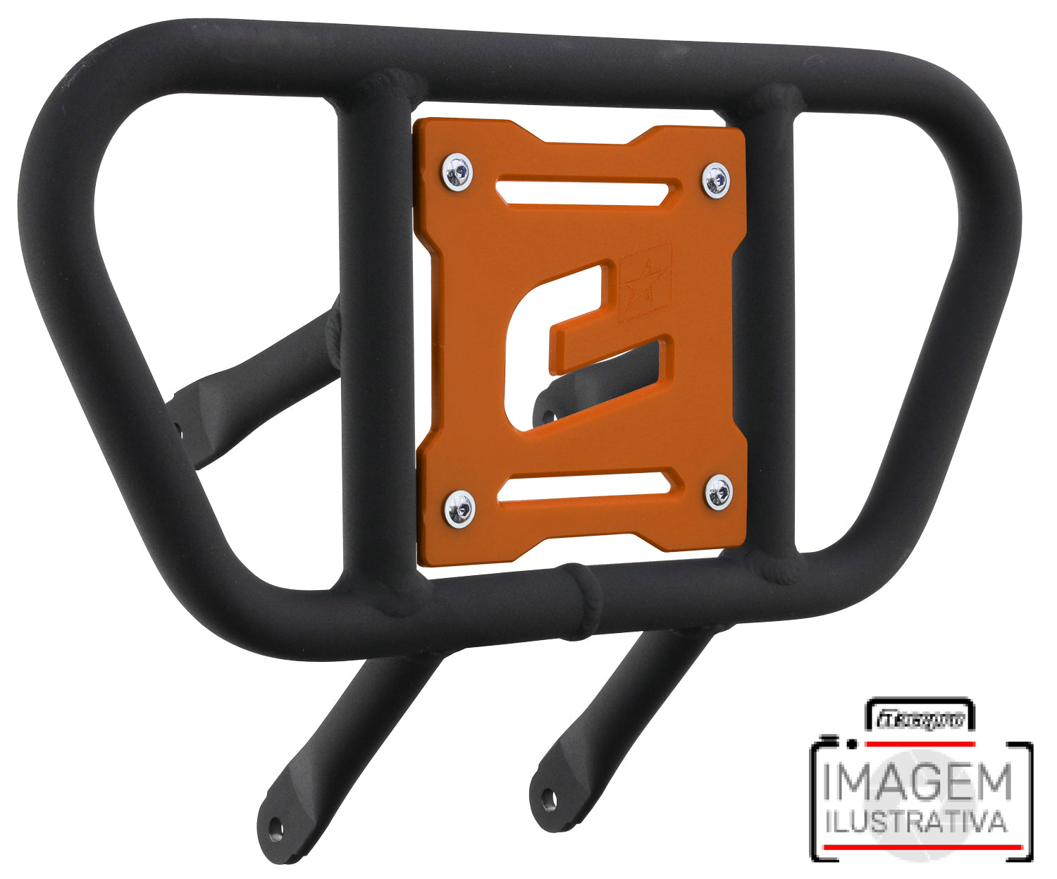 Crosspro - Front Bumper CR01 For Yamaha YFZ 450R-Textured Black Tube / Orange Plate
