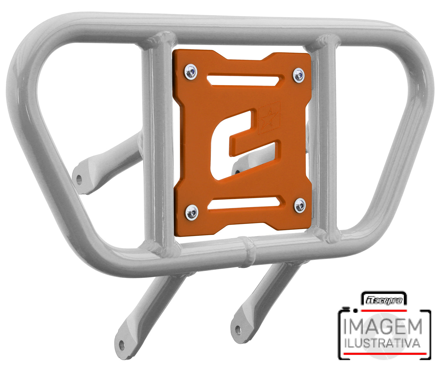 Crosspro - Front Bumper CR01 For Yamaha YFZ 450-White Tube / Orange Plate