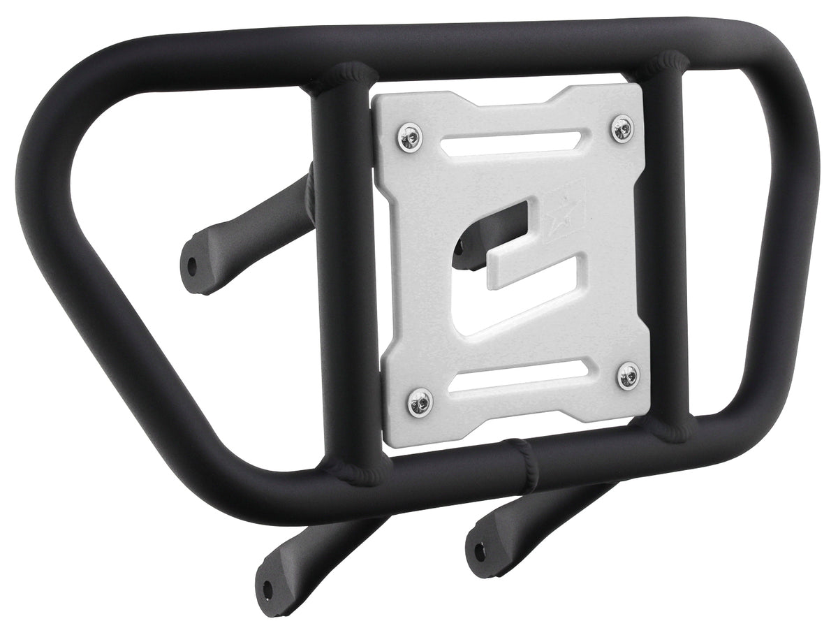 Crosspro - Front Bumper CR02 For Suzuki LT-R 450-Textured Black Tube / White Plate