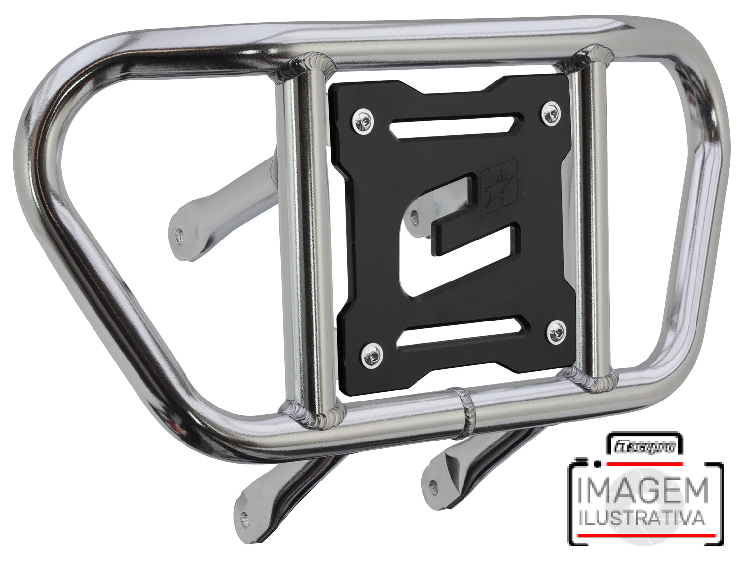 Crosspro - Front Bumper CR02 For Can Am (BRP) DS 450-Polish Tubo / Black Plate