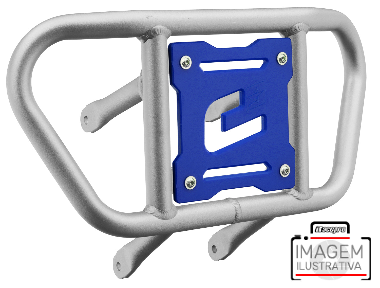 Crosspro - Front Bumper CR02 For Yamaha YFM 700 Raptor-Ice Polish Tube / Blue Plate