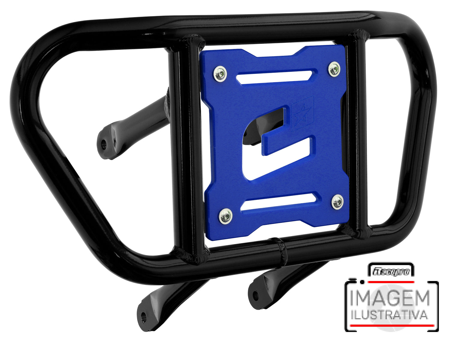 Crosspro - Front Bumper CR02 For Arctic Cat 400 DVX, Honda TRX 400, TRX 450, Honda TRX 400, Kawasaki KFX 400, Suzuki LT-Z 400-Black Tube / Blue Plate