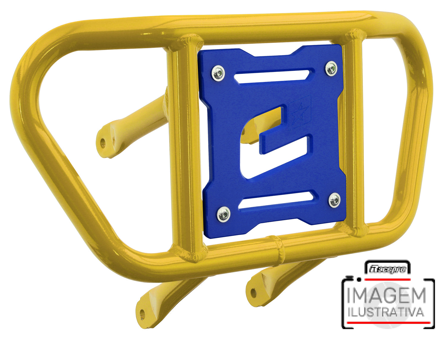 Crosspro - Front Bumper CR02 For Yamaha YFZ 450R-Yellow Tube / Blue Plate