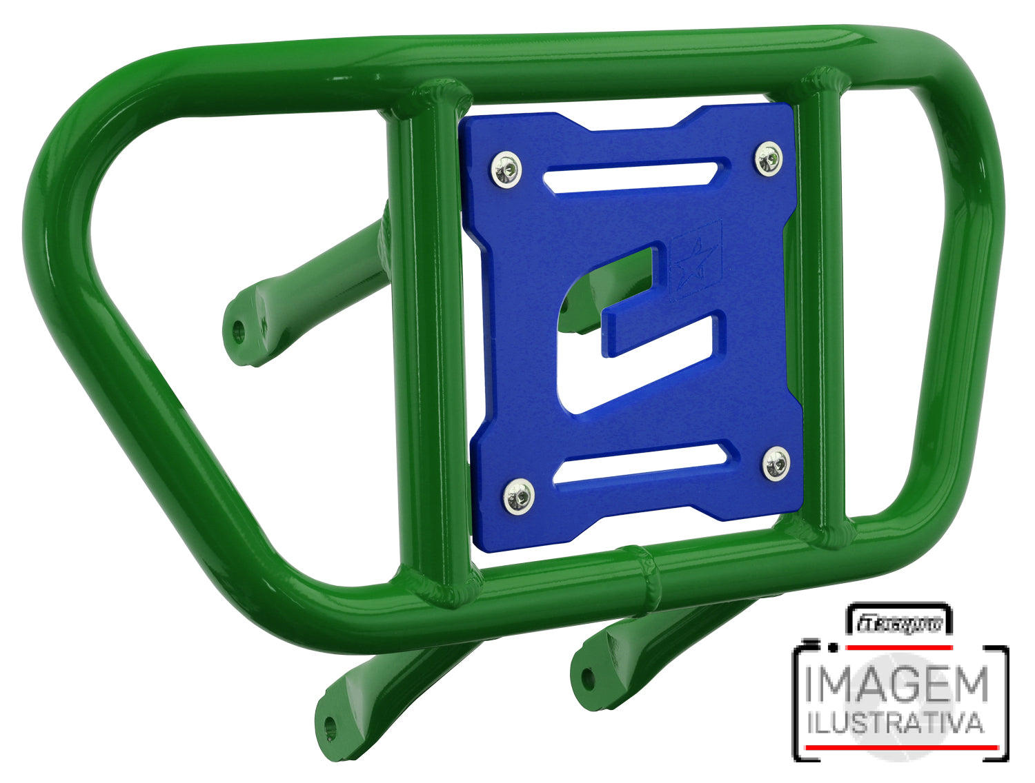 Crosspro - Front Bumper CR02 For Kawasaki KFX 450R-Green Tube / Blue Plate