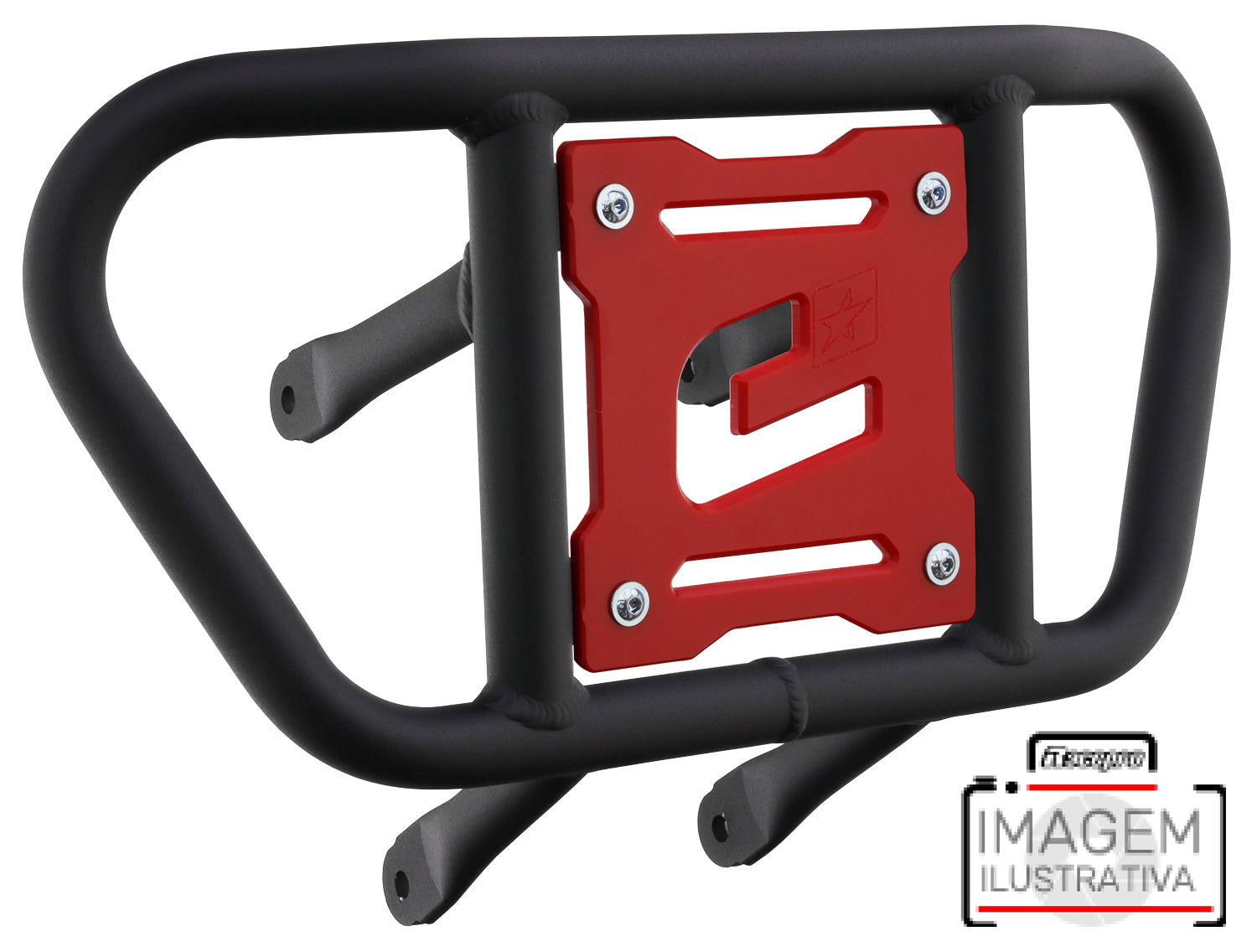 Crosspro - Front Bumper CR02 For Yamaha YFZ 450-Textured Black Tube / Red Plate