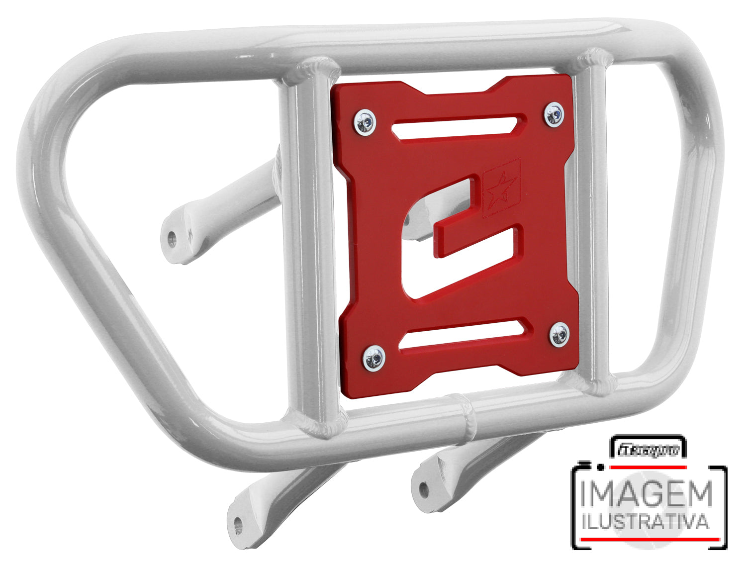 Crosspro - Front Bumper CR02 For Yamaha YFZ 450R-White Tube / Red Plate