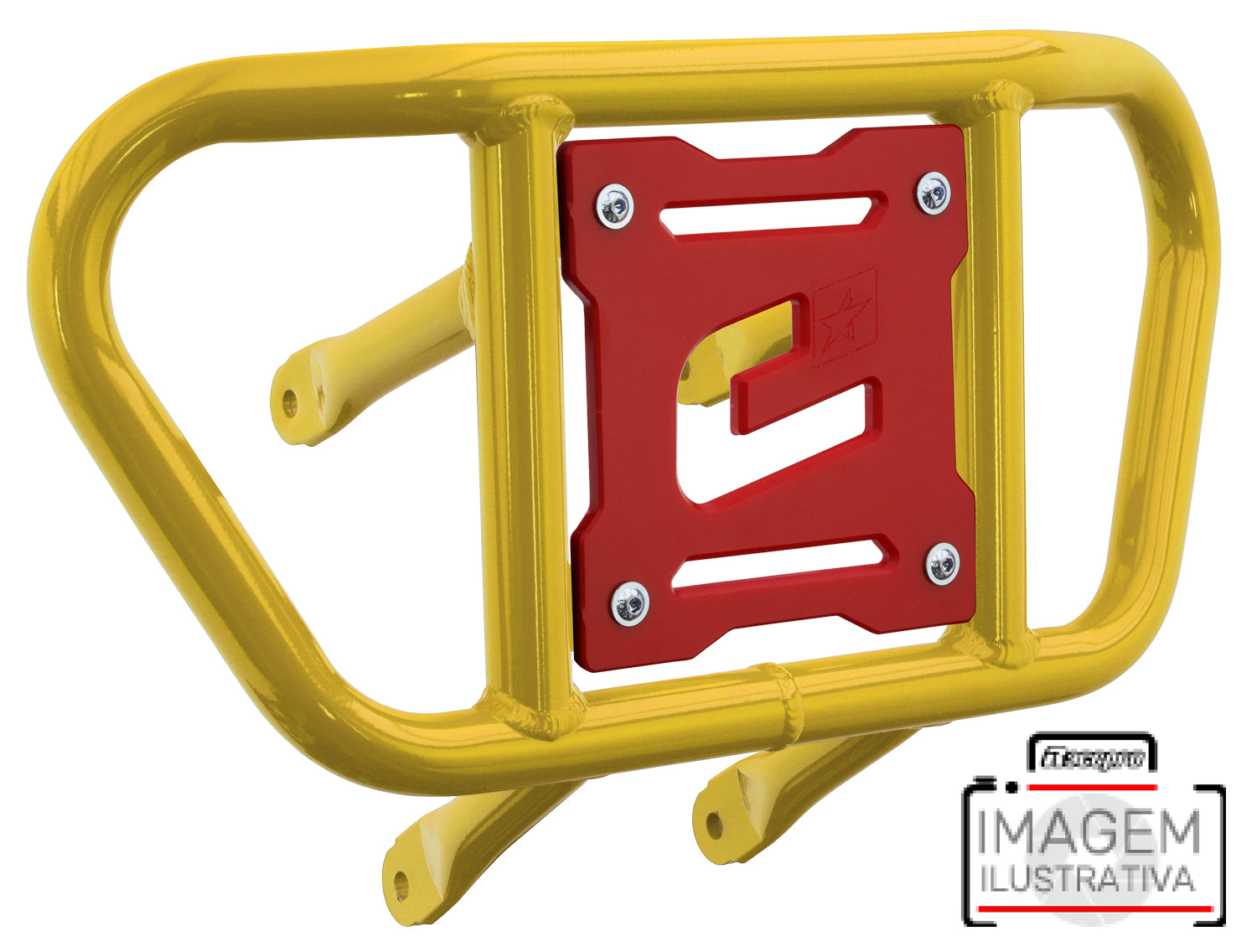 Crosspro - Front Bumper CR02 For Can Am (BRP) DS 450-Yellow Tube / Red Plate