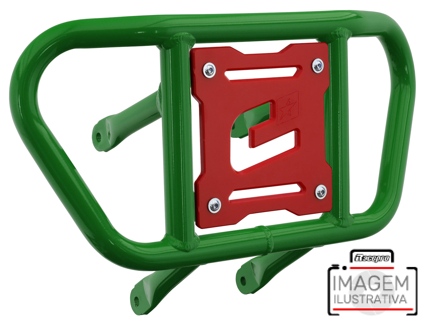 Crosspro - Front Bumper CR02 For Yamaha YFZ 450R-Green Tube / Red Plate