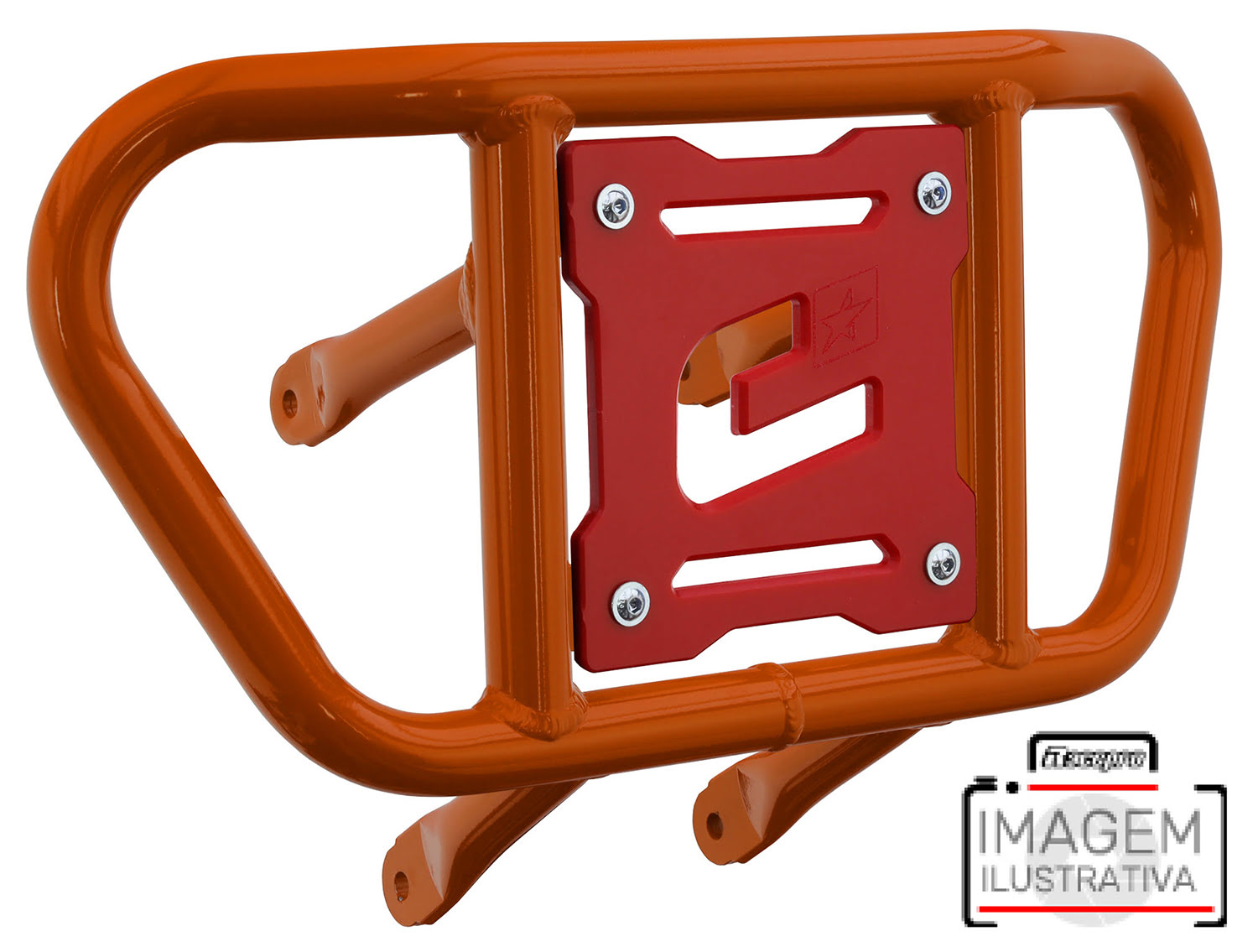 Crosspro - Front Bumper CR02 For Can Am (BRP) DS 450-Orange Tube / Red Plate