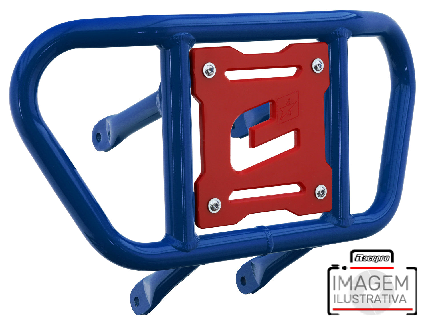 Crosspro - Front Bumper CR02 For Yamaha YFZ 450-Blue Tube / Red Plate