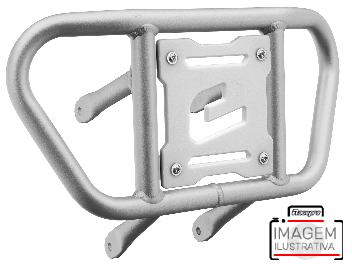 Crosspro - Front Bumper CR02 For 450 XC (ATV), 525 XC (ATV), KTM 450 SX (ATV), 505 SX (ATV)-Ice Polish Tube / White Plate