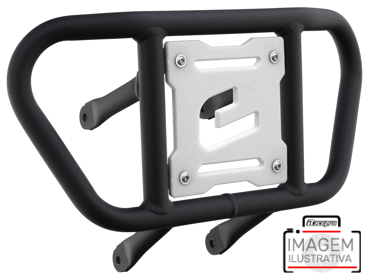 Crosspro - Front Bumper CR02 For 450 XC (ATV), 525 XC (ATV), KTM 450 SX (ATV), 505 SX (ATV)-Textured Black Tube / White Plate