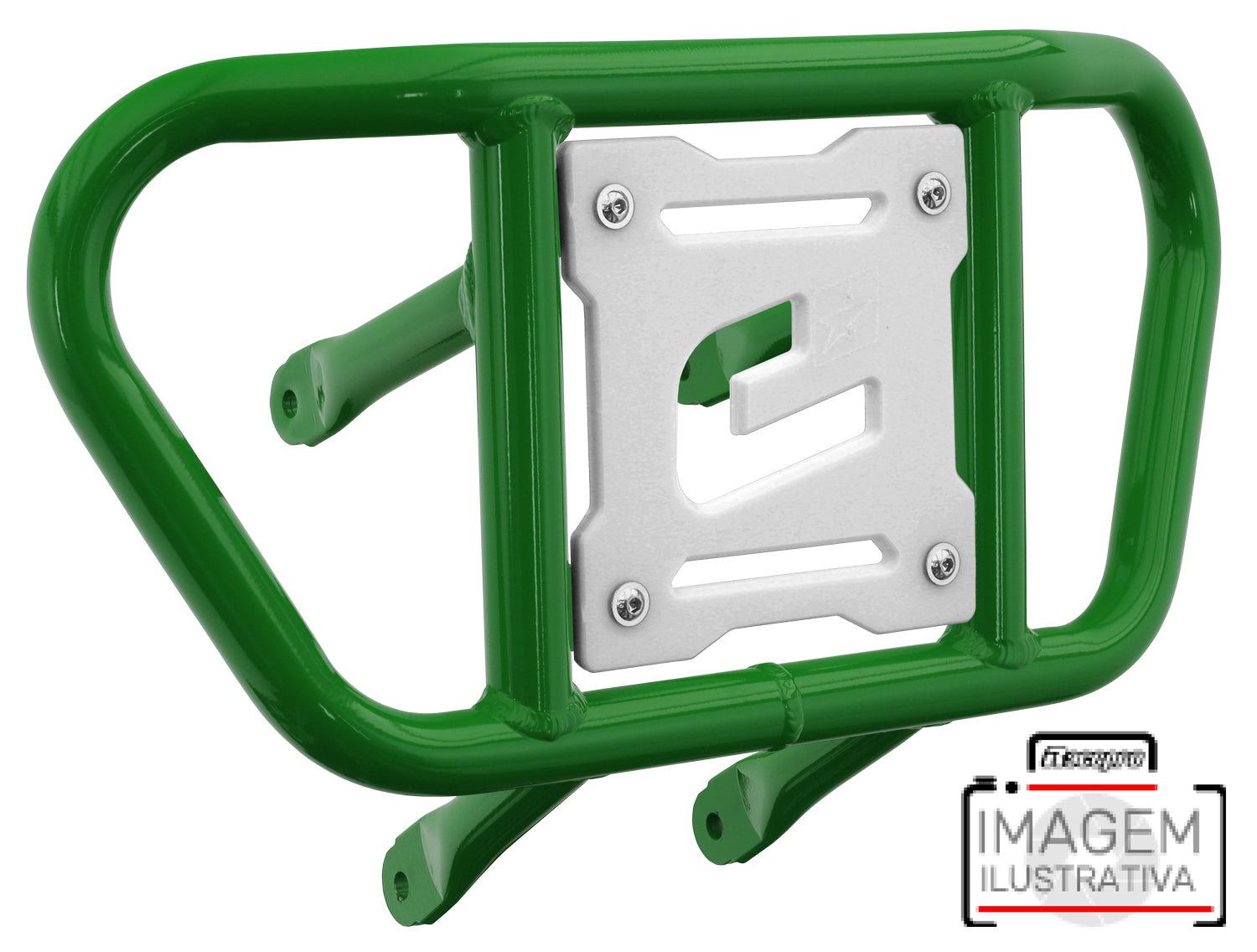 Crosspro - Front Bumper CR02 For 450 XC (ATV), 525 XC (ATV), KTM 450 SX (ATV), 505 SX (ATV)-Green Tube / White Plate