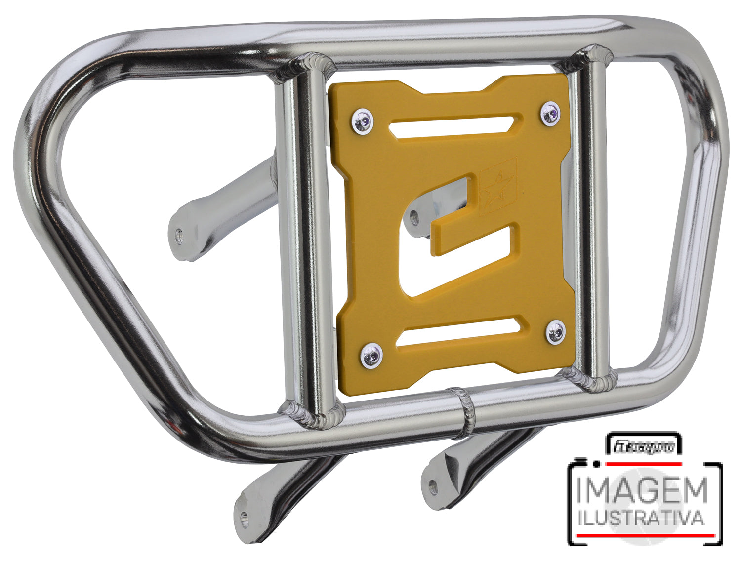 Crosspro - Front Bumper CR02 For Can Am (BRP) DS 450-Polish Tubo / Yellow Plate