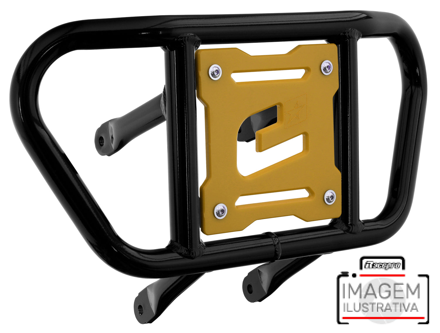Crosspro - Front Bumper CR02 For Yamaha YFZ 450R-Black Tube / Yellow Plate